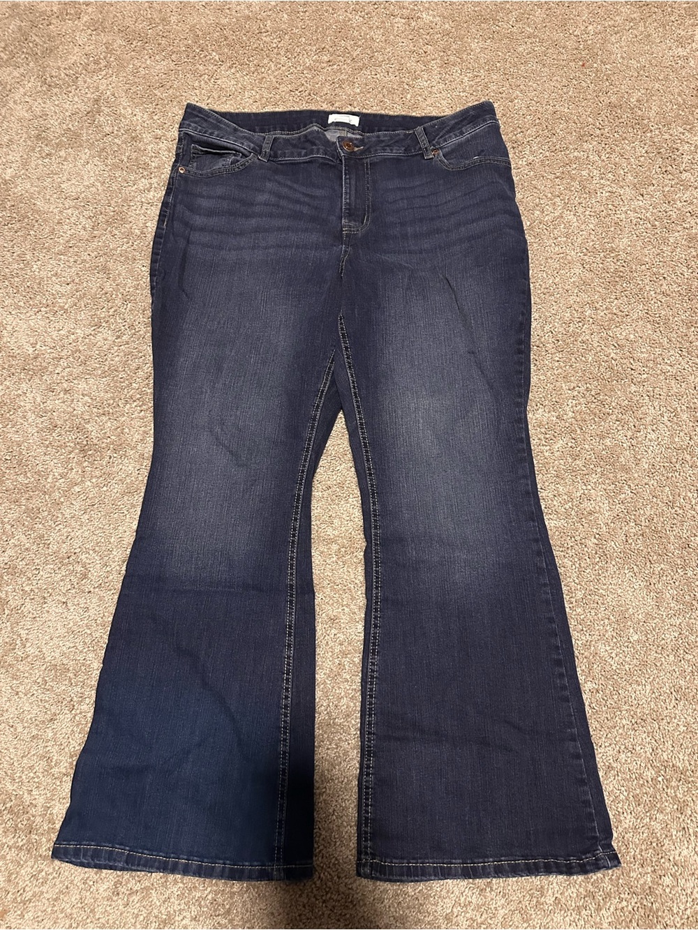 Maurices Dark Blue Flare Wide-Leg Jeans